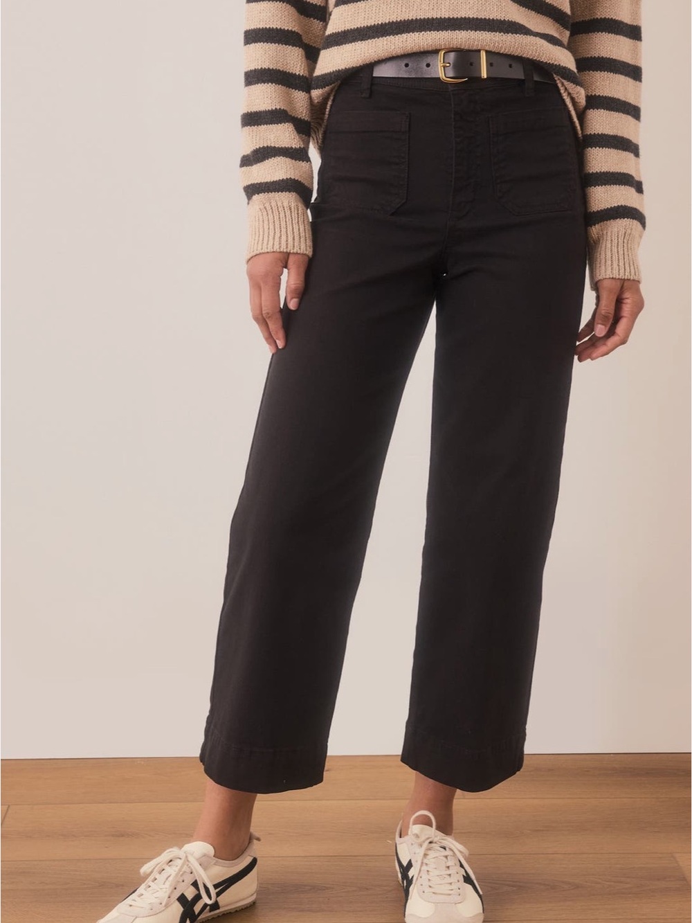 Marine Layer Bridget Wide Leg Crop Pants Black High Rise Size 4 - Picture 2 of 10
